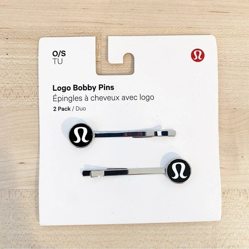 LULULEMON Logo Bobby Pins Set of 2 NWT